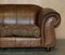 Vintage Scottish Castle Brown Leather Sofa from Thomas Lloyd, Set of 2, Image 10