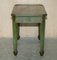 Antique Victorian Chinese Chinoiserie Hand Painted Green Side Table, 1880s, Image 15