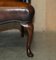 Art Deco Hand Dyed Cigar Brown Leather Club Armchairs, Set of 2 12