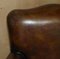 Butacas Club Art Déco de cuero marrón claro teñido a mano. Juego de 2, Imagen 6