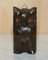 Antique Black Forest Wooden Carved Owl Matchstick Holders and Ashtray, Set of 9, Image 7