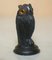 Antique Black Forest Wooden Carved Owl Matchstick Holders and Ashtray, Set of 9, Image 16