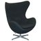 Vintage Egg Chair in Black and Grey Fabric by Fritz Hansen, 1996 1