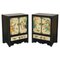 Meubles d'Appoint Vintage en Orme et Feuille d'Or, Chine, Set de 2 1