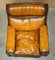 Whisky Brown Leather Swivel Armchair & Ottoman, 1970s, Set of 2, Image 6