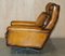 Whisky Brown Leather Swivel Armchair & Ottoman, 1970s, Set of 2, Image 7