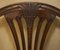 Antique George Hepplewhite Wheatgrass Captains Chair in Brown Leather, 1880, Image 5