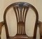 Antique George Hepplewhite Wheatgrass Captains Chair in Brown Leather, 1880 4