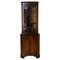 Flamed Mahogany Corner Cabinet with Glass Top & Shelves from Bevan Funnell 1