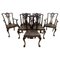Chippendale Style Dining Chairs with Leather Seats, Set of 6 1