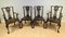 Chippendale Style Dining Chairs with Leather Seats, Set of 6, Image 4