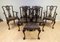 Chippendale Style Dining Chairs with Leather Seats, Set of 6 2