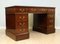 Hardwood Desk with Light Brown Leather Desk Top and Gold Leaf Tooling, Image 5