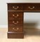 Hardwood Desk with Light Brown Leather Desk Top and Gold Leaf Tooling 7