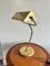 Art Deco Banker Tischlampe aus Messing mit Gelenk 2
