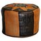 Vintage Tan & Brown Leather Footstool, 1960s, Image 1