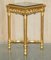 Tavolini in legno dorato e marmo, Italia, fine XIX secolo, set di 2, Immagine 2