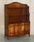 Flamed Hardwood Dwarf Waterfall Open Bookcases, 1950, Set of 2, Image 2