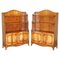 Flamed Hardwood Dwarf Waterfall Open Bookcases, 1950, Set of 2 1
