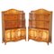 Flamed Hardwood Dwarf Waterfall Open Bookcases, 1950, Set of 2, Image 1