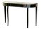 Mirrored Single Drawer Demilune Console Table with Ebonized Legs 1