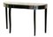 Mirrored Single Drawer Demilune Console Table with Ebonized Legs, Image 1