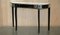 Mirrored Single Drawer Demilune Console Table with Ebonized Legs 2