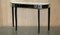 Mirrored Single Drawer Demilune Console Table with Ebonized Legs, Image 2