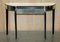 Mirrored Single Drawer Demilune Console Table with Ebonized Legs 18