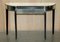 Mirrored Single Drawer Demilune Console Table with Ebonized Legs, Image 18