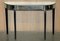 Mirrored Single Drawer Demilune Console Table with Ebonized Legs 3