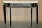 Mirrored Single Drawer Demilune Console Table with Ebonized Legs, Image 3