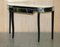 Mirrored Single Drawer Demilune Console Table with Ebonized Legs 17