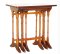 Vintage Burr Yew Wood Faux Bamboo Chippendale Nesting Tables, Set of 3, Image 1