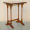 Vintage Burr Yew Wood Faux Bamboo Chippendale Nesting Tables, Set of 3, Image 9