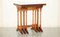 Vintage Burr Yew Wood Faux Bamboo Chippendale Nesting Tables, Set of 3 2