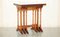 Vintage Burr Yew Wood Faux Bamboo Chippendale Nesting Tables, Set of 3, Image 2