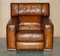 Cigar Brown Leather Armchair with Electric Raising Headrest from Natuzzi Roma 18