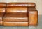 Cigar Brown Leather Sofa with Electric Raising Headrest from Natuzzi Roma 8