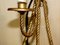 Lámpara de pared vintage dorada de cuerda con tres brazos y borlas con soportes para velas, años 60, Imagen 9