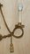 Lámpara de pared vintage dorada de cuerda con tres brazos y borlas con soportes para velas, años 60, Imagen 15