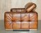 Hand Dyed Cigar Brown Leather Sofa with Raising Headrest from Natuzzi Roma 18