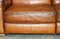 Hand Dyed Cigar Brown Leather Sofa with Raising Headrest from Natuzzi Roma, Image 9