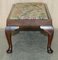 Antique Edwardian Walnut Cabriole Legged Footstool with Embroidered Upholstery, 1900, Image 13
