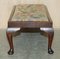 Antique Edwardian Walnut Cabriole Legged Footstool with Embroidered Upholstery, 1900 15
