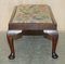 Antique Edwardian Walnut Cabriole Legged Footstool with Embroidered Upholstery, 1900, Image 15