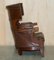 Antique William IV Brown Leather Wingback Armchair, 1830 15