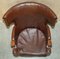 Antique William IV Brown Leather Wingback Armchair, 1830, Image 13