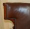 Antique William IV Brown Leather Wingback Armchair, 1830 4