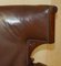 Antique William IV Brown Leather Wingback Armchair, 1830 5